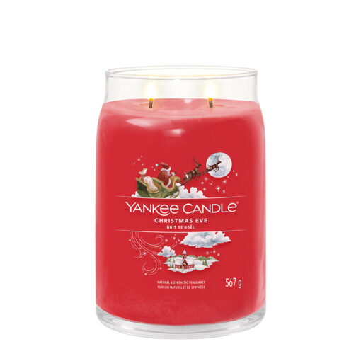 Yankee Candle Duftkerze - Christmas Eve, großes Glas - brennend