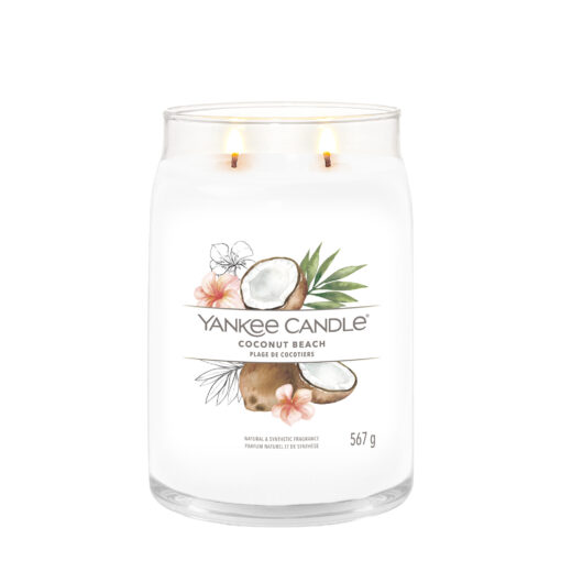 Yankee Candle Duftkerze - Coconut Beach, großes Glas - brenned