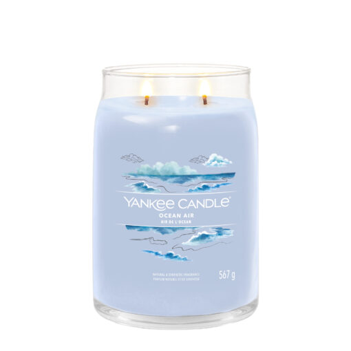 Yankee Candle Duftkerze - Ocean Air, großes Glas- brennend