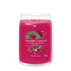 Yankee Candle Duftkerze - Sparkling Winterberry, großes Glas - brennend