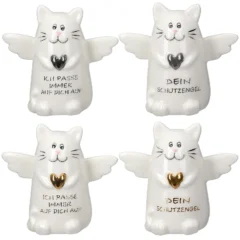 Figur Katze „Dein Schutzengel" aus Porzellan
