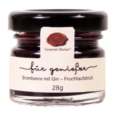 Gourmet Berner® Fruchtaufstrich im Mini-Glas, 28 g - Brombeere mit Gin