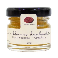 Gourmet Berner® Fruchtaufstrich im Mini-Glas, 28 g - Pfirsich mit Eierlikör
