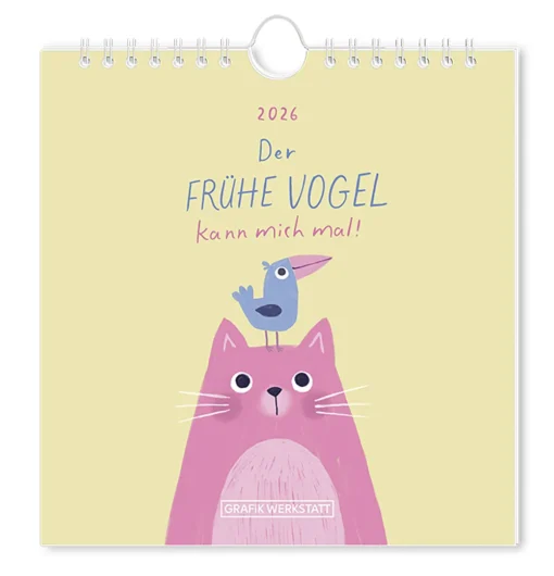 Postkartenkalender "Der frühe Vogel" 2026 – Grafik Werkstatt