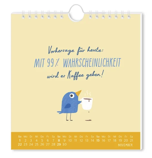 Postkartenkalender "Der frühe Vogel" 2026 – Grafik Werkstatt