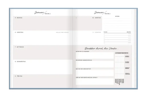 Terminplaner "Dankbarkeits-Planer" 2026 Lady Softcover – Grafik Werkstatt