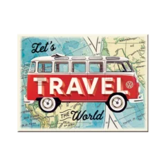 Nostalgic-Art Blechmagnet - VW Bulli Travel the World
