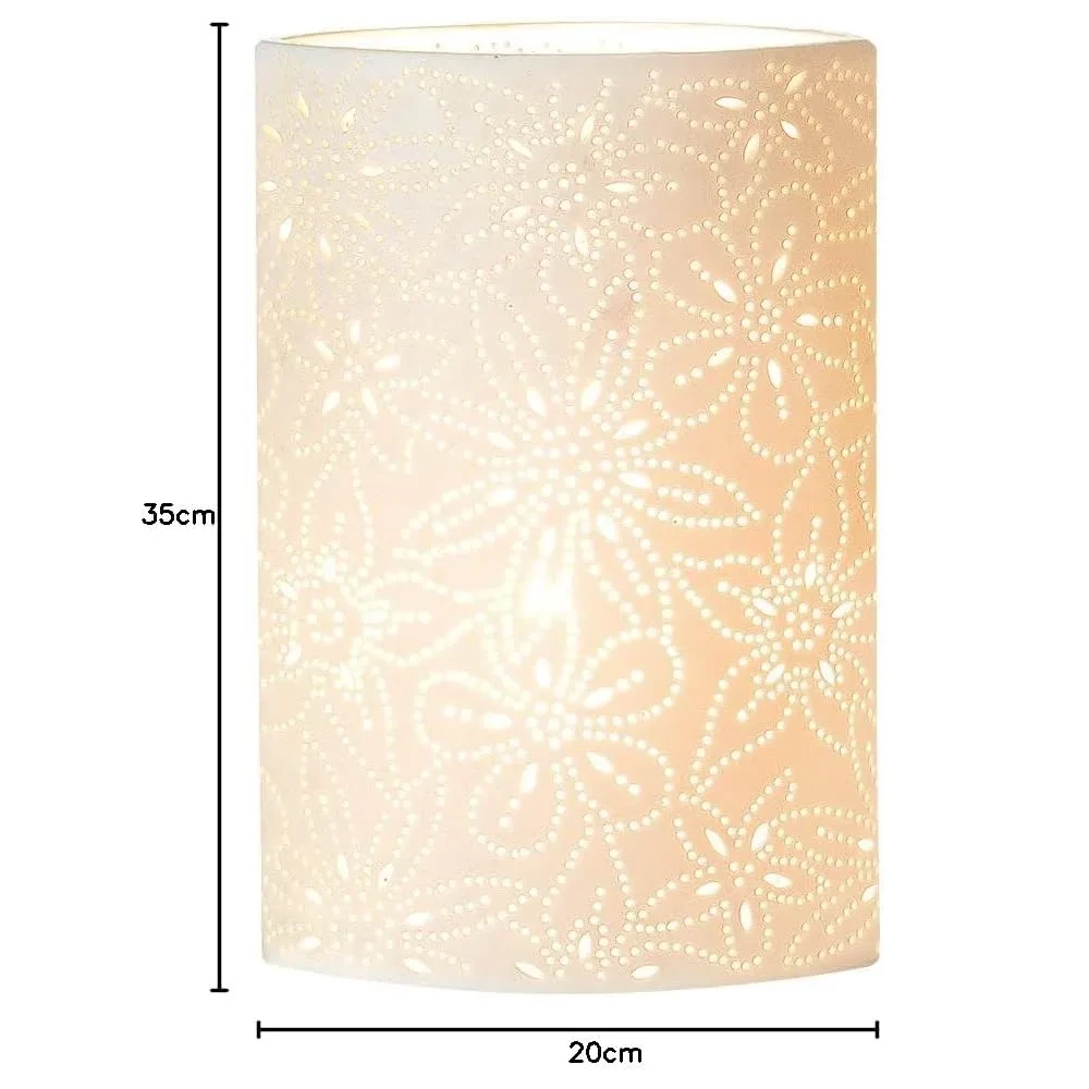 Tischleuchte "Blumen" aus Porzellan