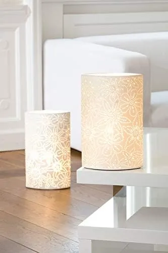 Tischleuchte "Blumen" aus Porzellan