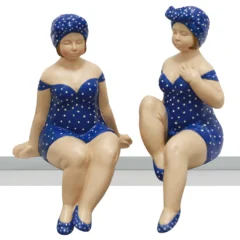 Kantensitzer-Figur Badenixe "Becky" Blau