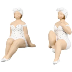 Kantensitzer-Figur Badenixe "Becky" Weiß, klein