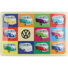 VW T1 Bus Blechschild "Multicolor"