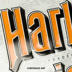 Nostalgic-Art Blechschild Harley-Davidson Genuine Motorcycles, 20x30 cm, Prägung im Detail