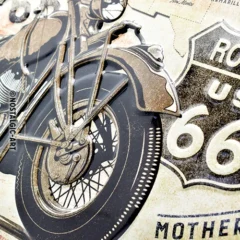 Nostalgic-Art Blechschild Route 66 Map, 20x30 cm, Prägung im Detail