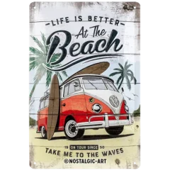 Nostalgic-Art Blechschild VW Bulli Beach, 20x30 cm