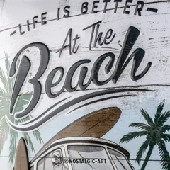 Nostalgic-Art Blechschild VW Bulli Beach, 20x30 cm, Prägung im Detail