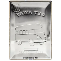 Nostalgic-Art Blechschild VW Bulli Get Away, 30x40 cm, Rückseite