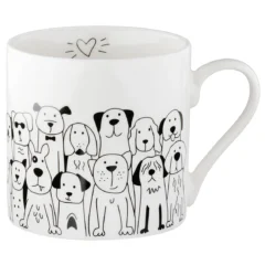 Tasse "Hundebande" aus Porzellan mit Hundmotiv