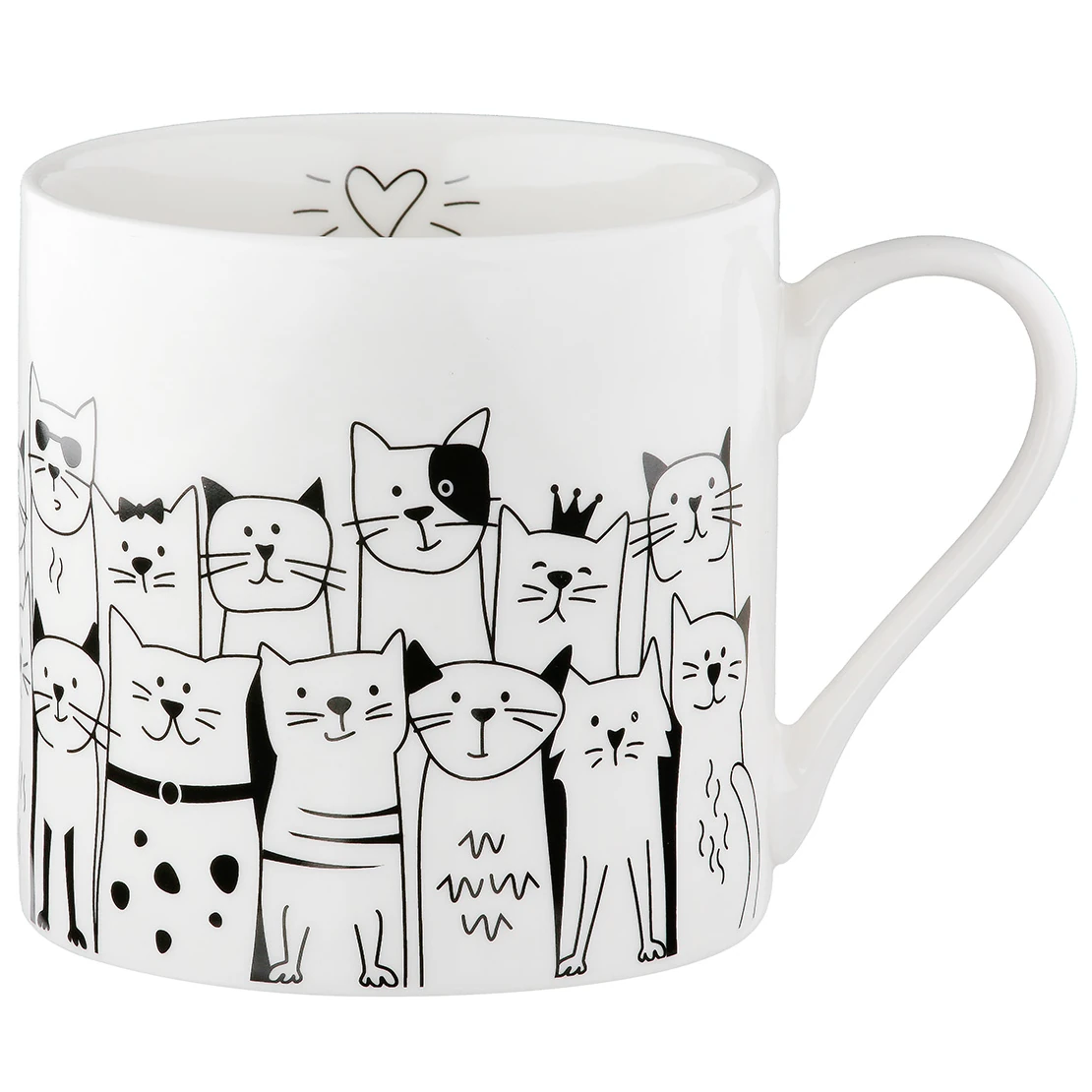 Tasse "Katzenbande" aus Porzellan mit Katzenmotiv