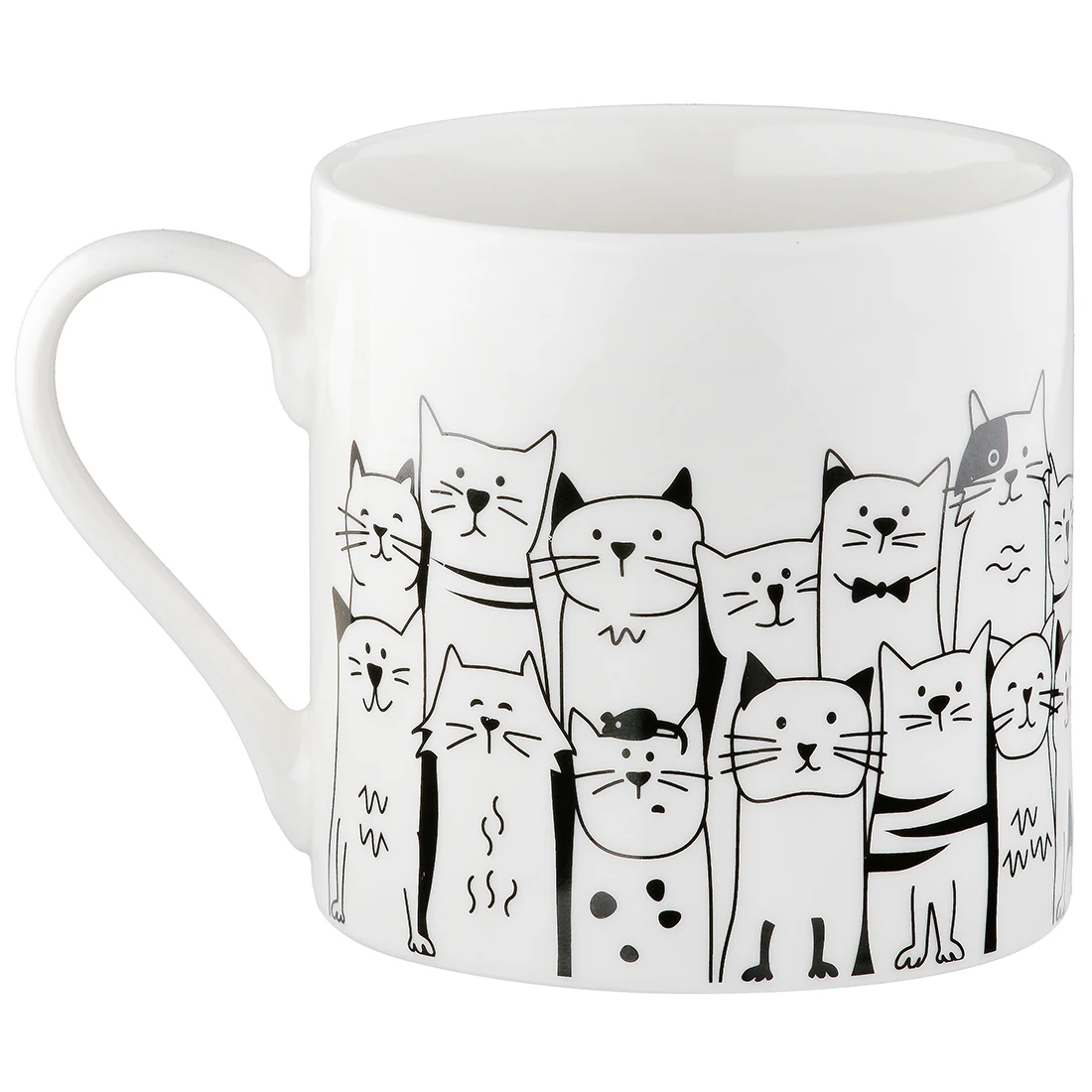 Tasse "Katzenbande" aus Porzellan mit Katzenmotiv