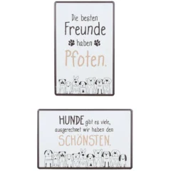 Blechschild "Hundebande" mit Spruch, 30x19 cm