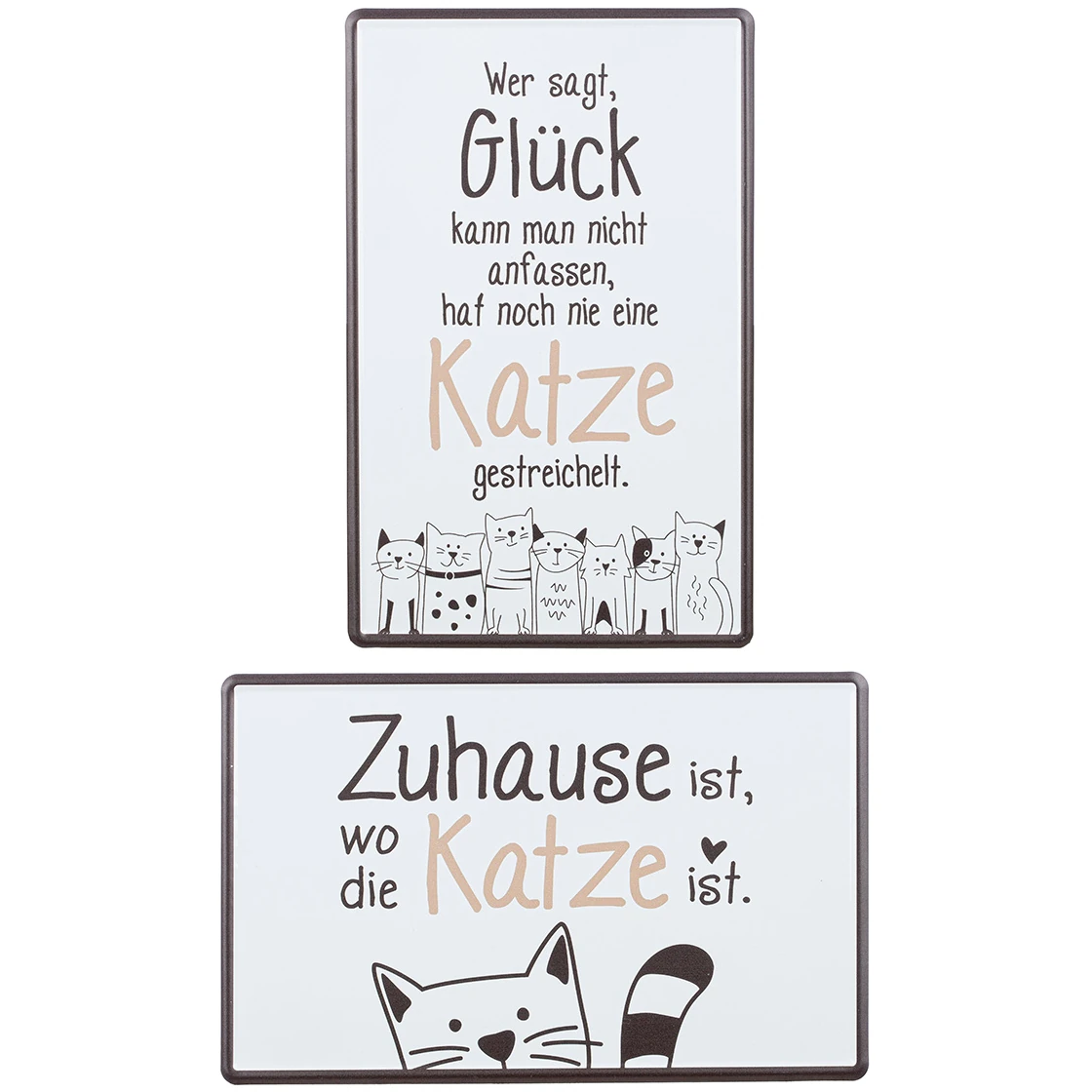 Blechschild "Katzenbande" mit Spruch, 30x19 cm