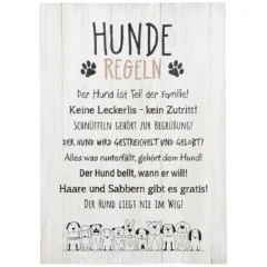Schild "Hunderegeln" mit Hundmotiv, 50x36 cm