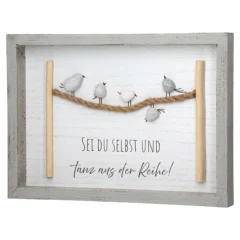 Steinbild „Vogelparade“ mit Spruch