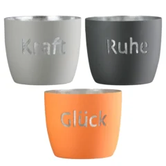 Windlicht "Glück / Ruhe / Kraft" aus Metall