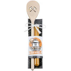 Kochlöffel „Currywurst“ mit Curry Madras im Reagenzglas