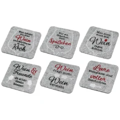 Untersetzer "Weinfest" mit Spruch aus Filz