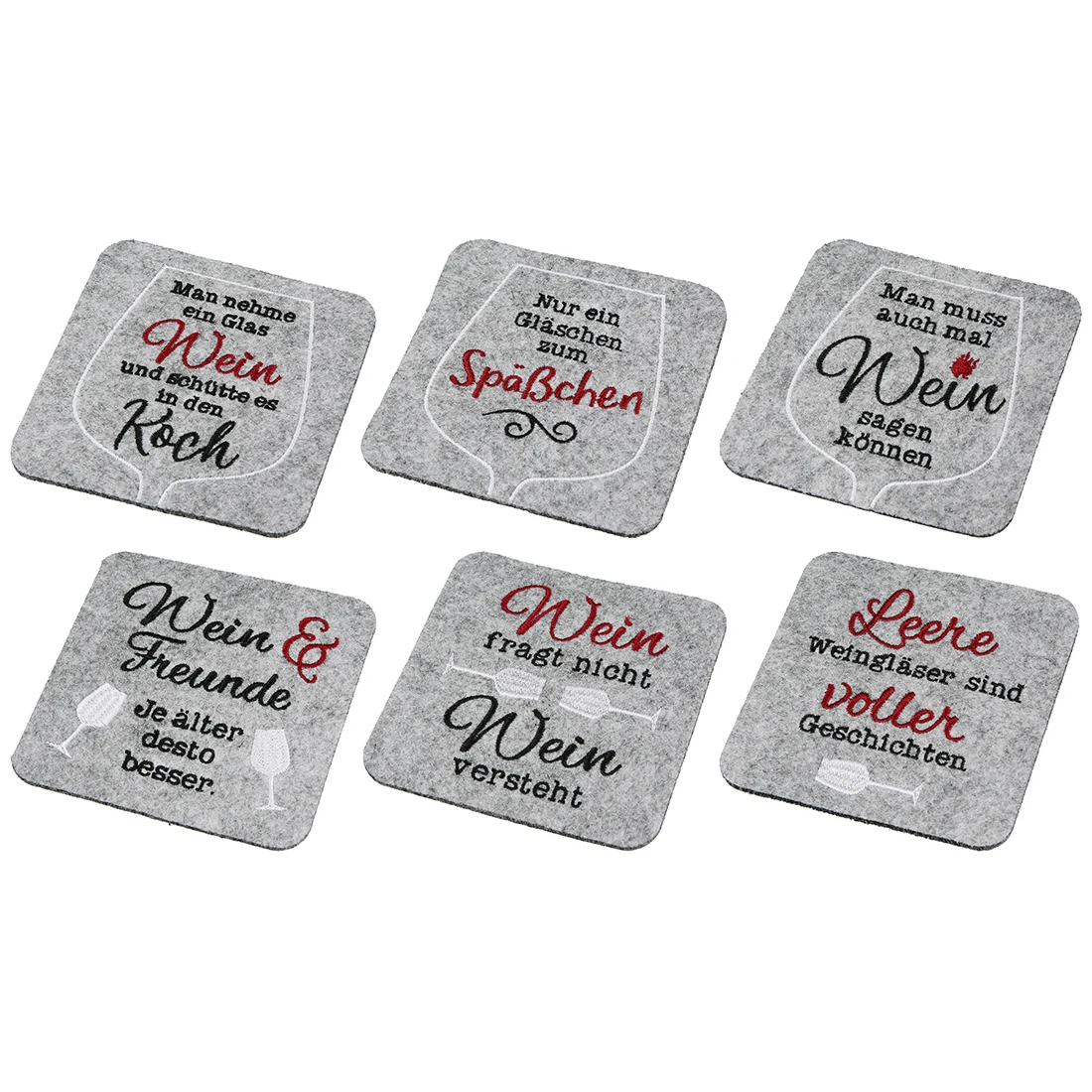 Untersetzer "Weinfest" mit Spruch aus Filz