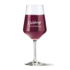 Weinglas mit Spruch „Lieblingsschlückchen“