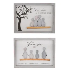 Steinbild „Familie" mit Spruch