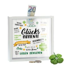 Spardose "Glücksmomente" mit Glasfront