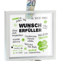 Spardose "Wunscherfüller" mit Glasfront