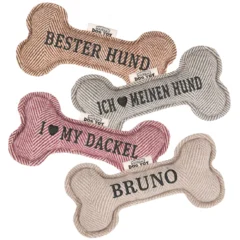 Personalisiertes Hundespielzeug mit Name, Hunderasse oder Spruch – mit Quietschfunktion