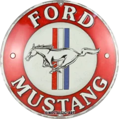 Nostalgic-Art Blechschild Ford Mustang - 3 Stripes Red, Ø 35cm