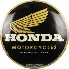 Nostalgic-Art Blechschild Honda MC Motorcycles Gold, Ø 35cm