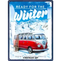 Nostalgic-Art Blechschild VW Bulli Ready for the Winter, 30×40 cm