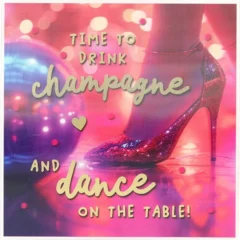 3D Musikkarte "Time to drink champagne and dance..."