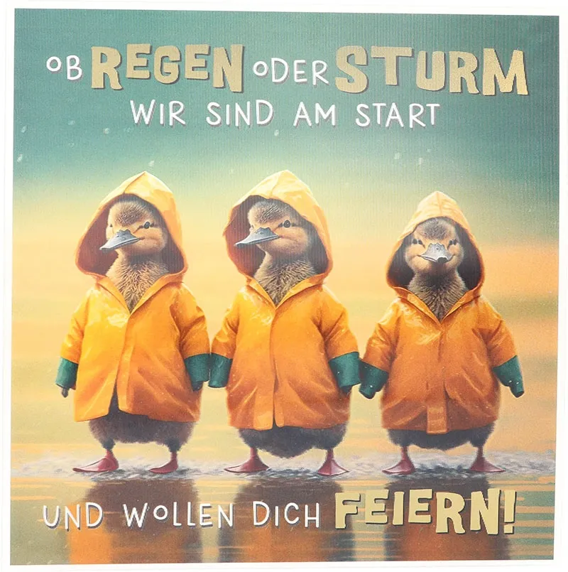 3D Musikkarte "Ob Regen oder Sturm: Wir sind am Start..."