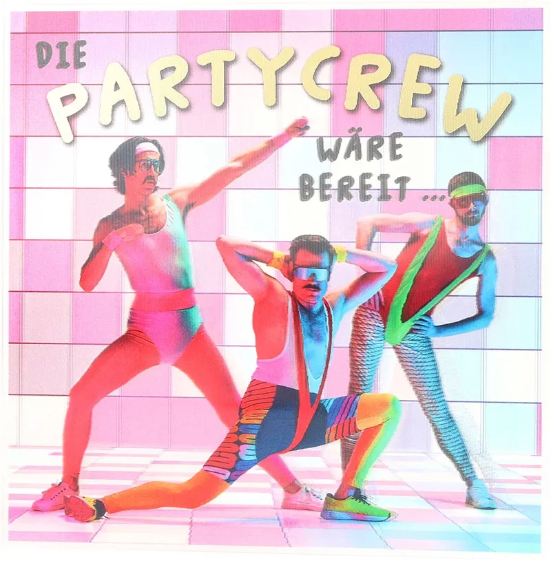 3D Musikkarte "Die Partycrew wäre bereit"