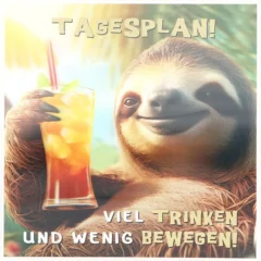3D Musikkarte "Tagesplan! Viel trinken und wenig bewegen!"