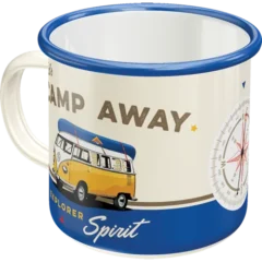 Nostalgic-Art Emaille-Becher VW Bulli Let's Camp Away
