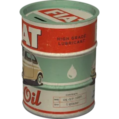 Nostalgic-Art Spardose Ölfass Fiat Premium Protection Oil