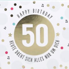 Geschenkbox mit Musik zum 50. Geburtstag "Happy Birthday"