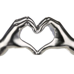 Dekoobjekt "Händemotiv Herz" aus Keramik