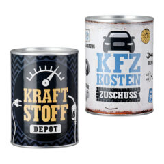 Spardose "KFZ - Kraftstoff" mit Spruch