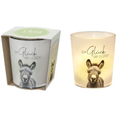 Geschenk für Dich - Windlicht "Esel" - Zum Glück gibt es Dich